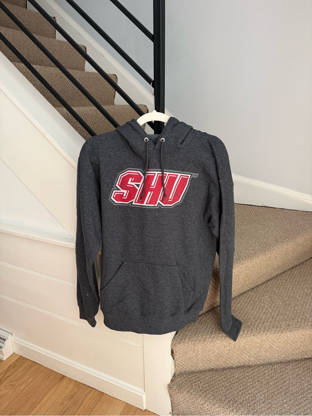 Sacred Heart University Charcoal Gray Pullover Hoodie - University Logo